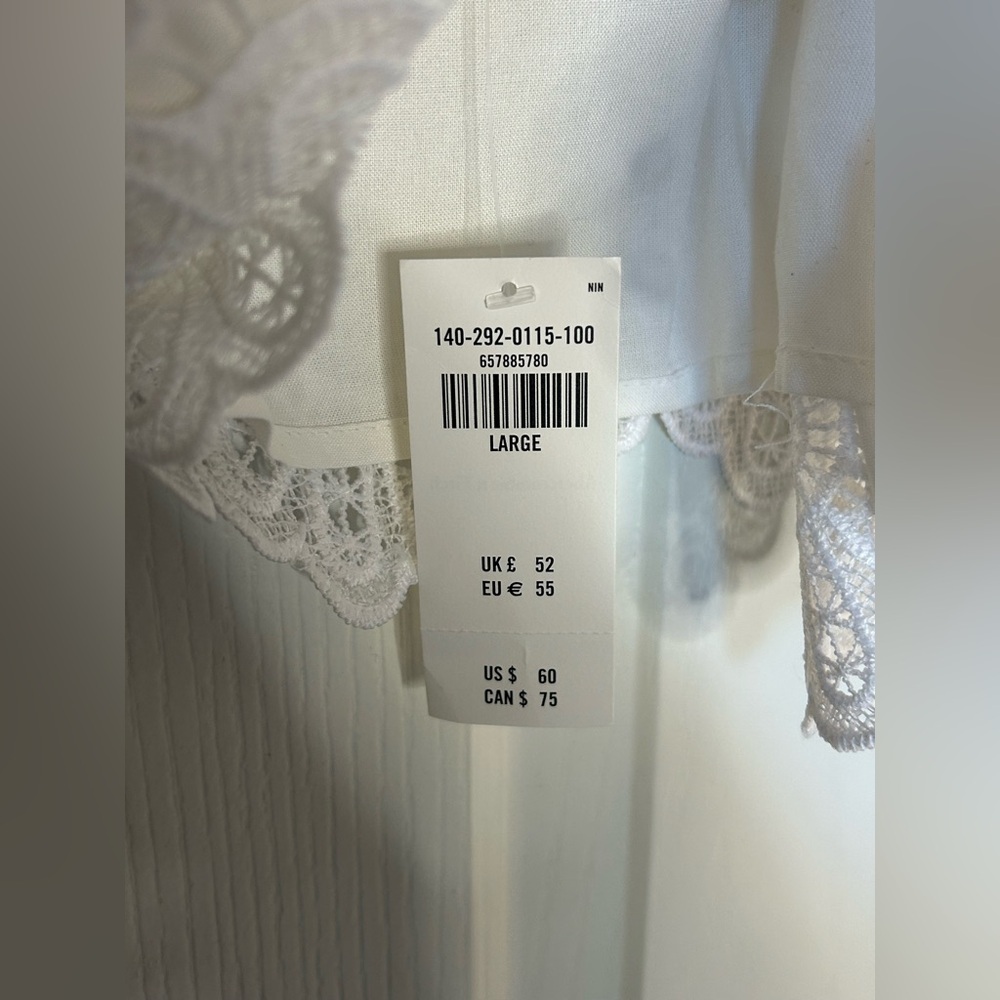 NWT White Lace High Neck Cropped Cami Abercrombie & Fitch Size Large - Picture 5 of 10